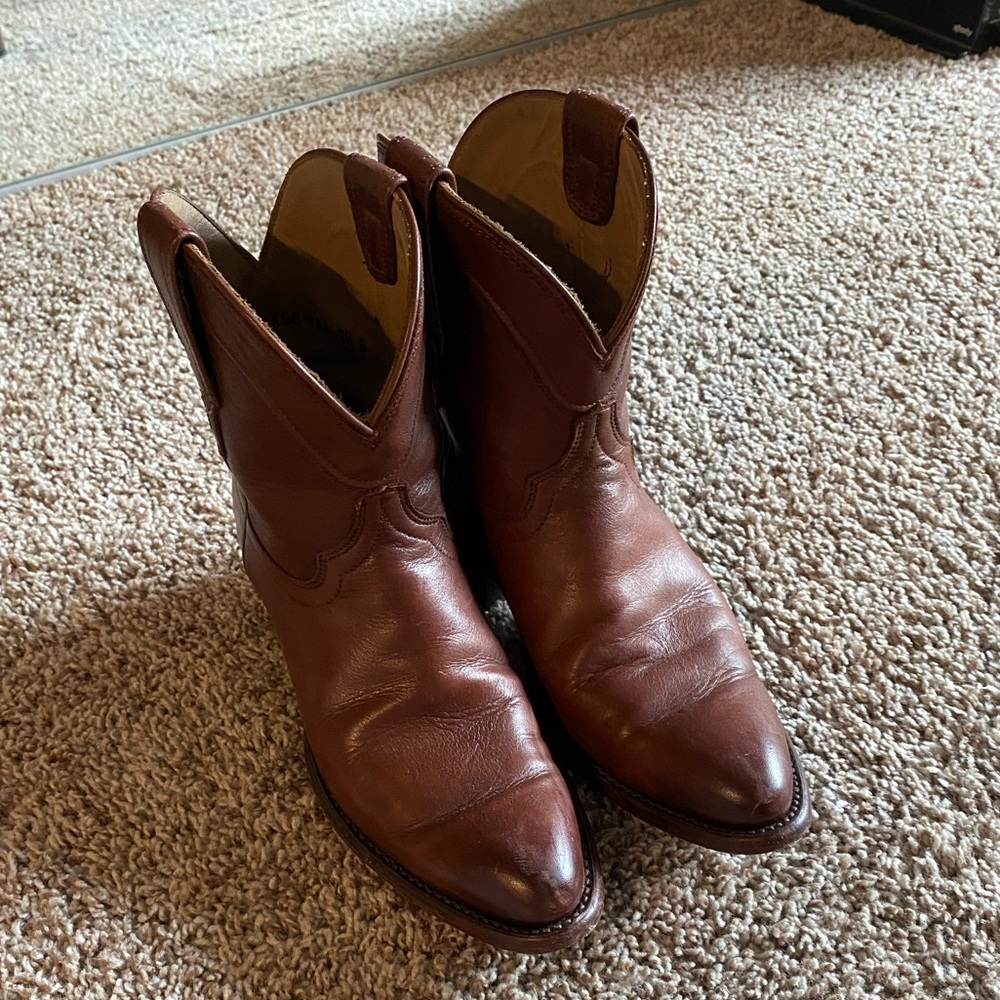 Tecovas leather chocolate bootie “the penny”